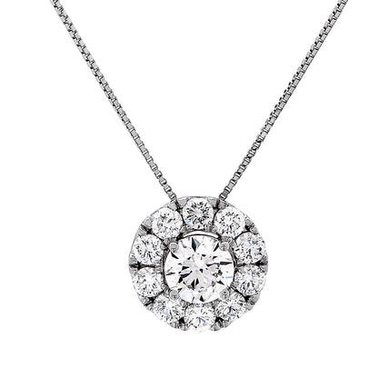 1ctw Certified Lab Grown Diamond Halo Pendant