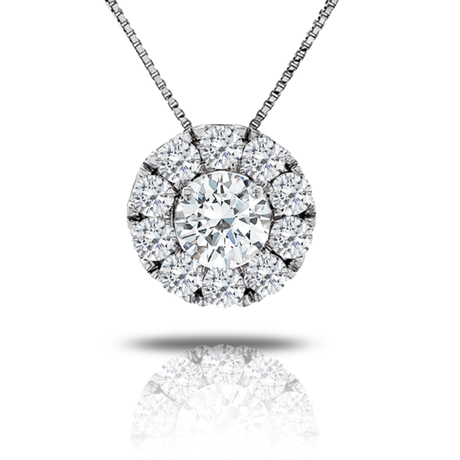 1ctw Certified Lab Grown Diamond Halo Pendant