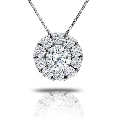 1ctw Certified Lab Grown Diamond Halo Pendant