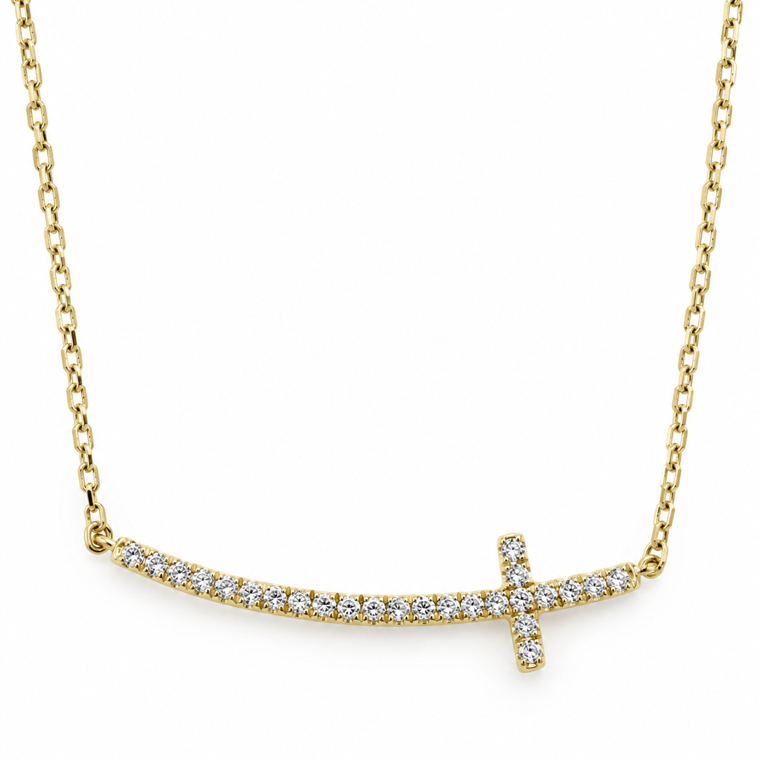 Sideways Diamond Cross Pendant