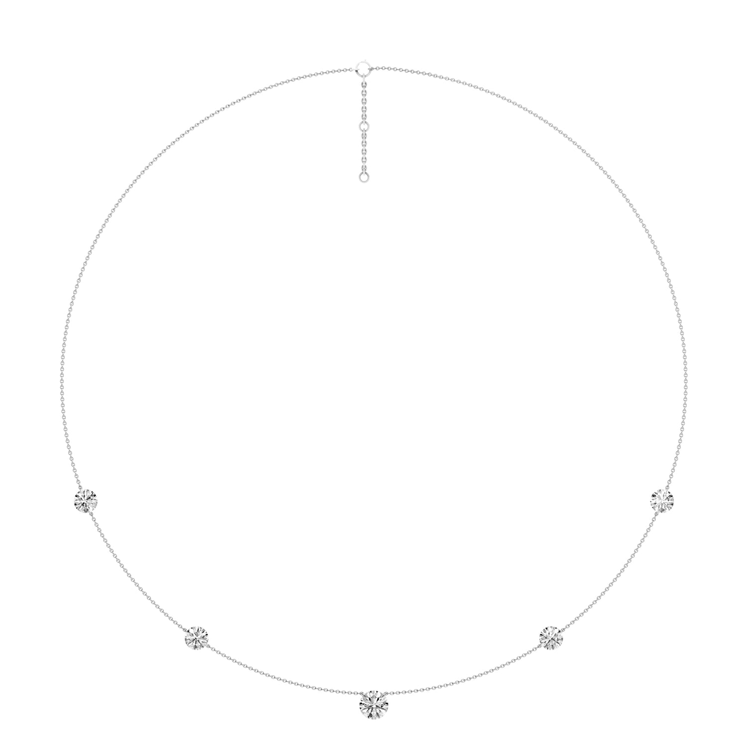 3ctw Bare Lab Grown Diamond Station Necklace