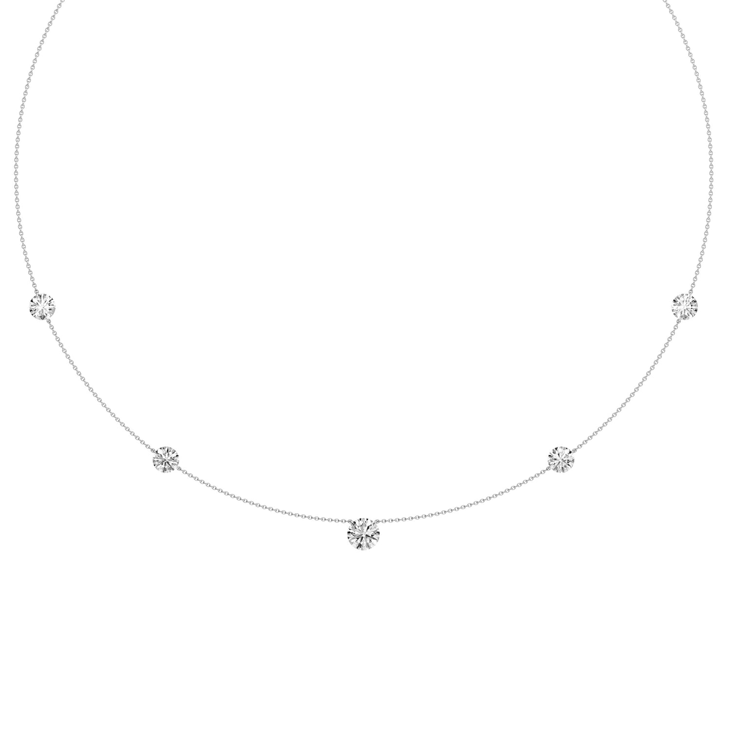 3ctw Bare Lab Grown Diamond Station Necklace