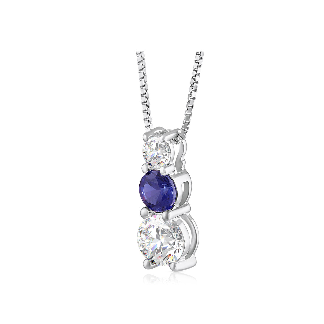 .85ctw Lab Grown Sapphire Diamond Pendant