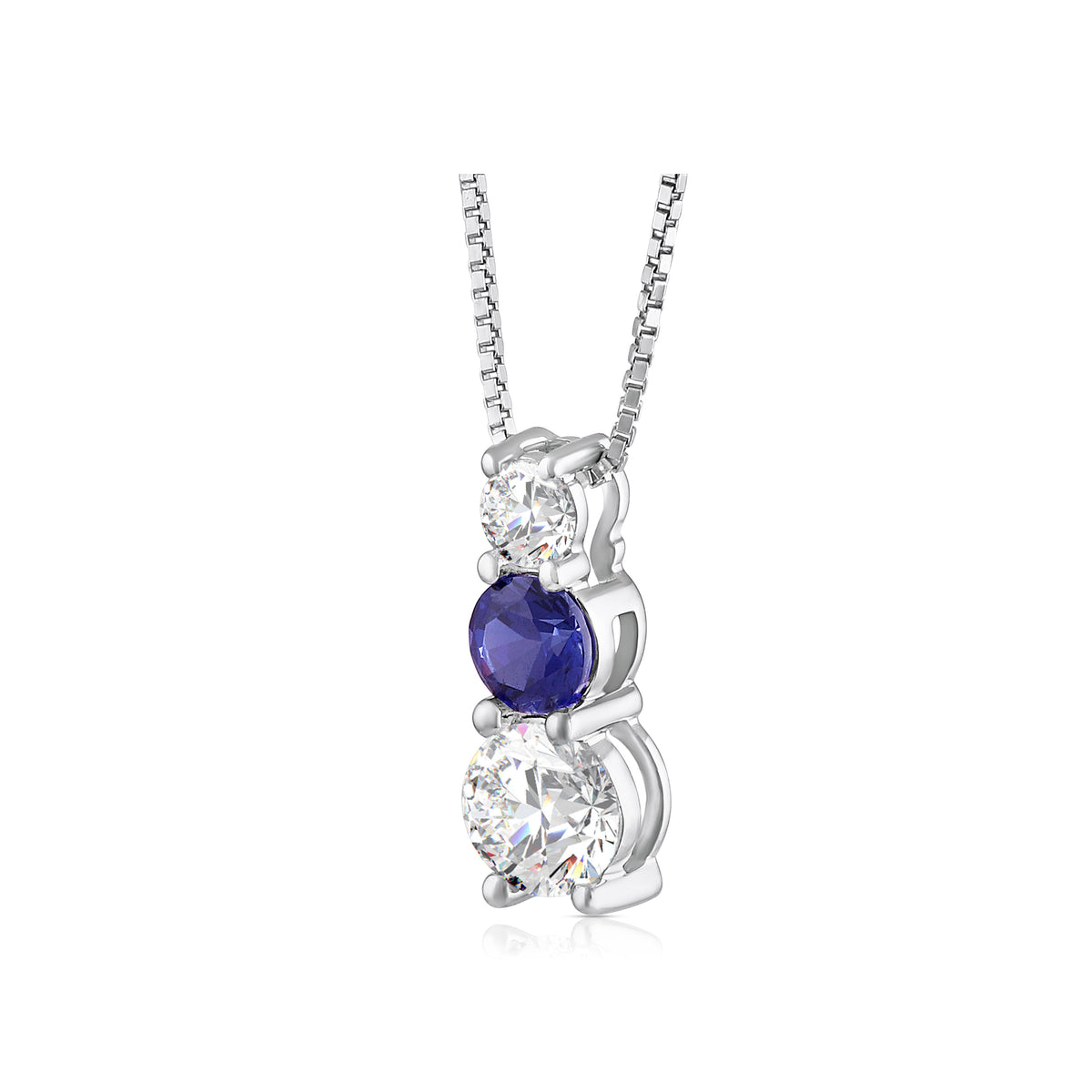 .85ctw Lab Grown Sapphire Diamond Pendant