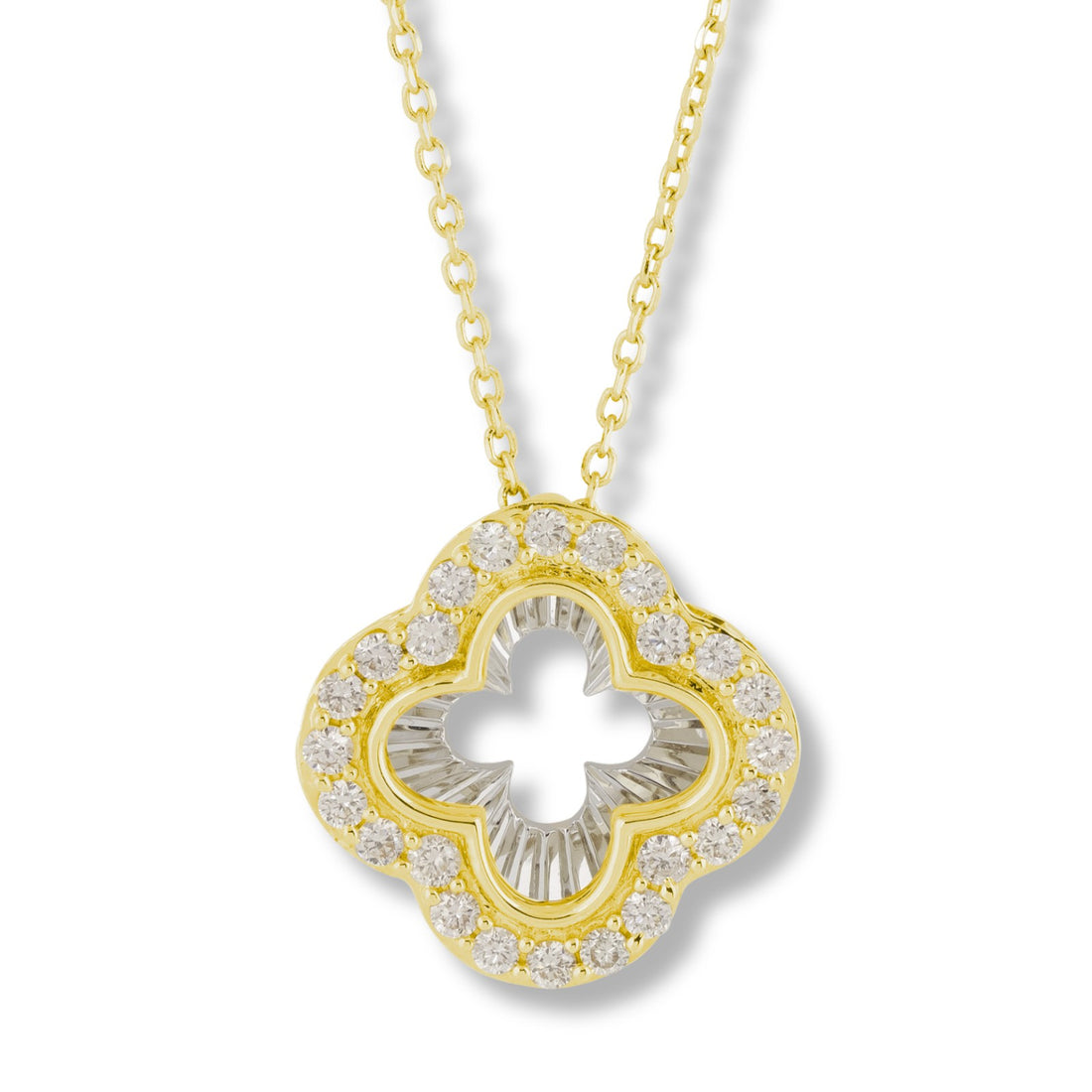 1/4ctw Diamond Clover Reflection Necklace