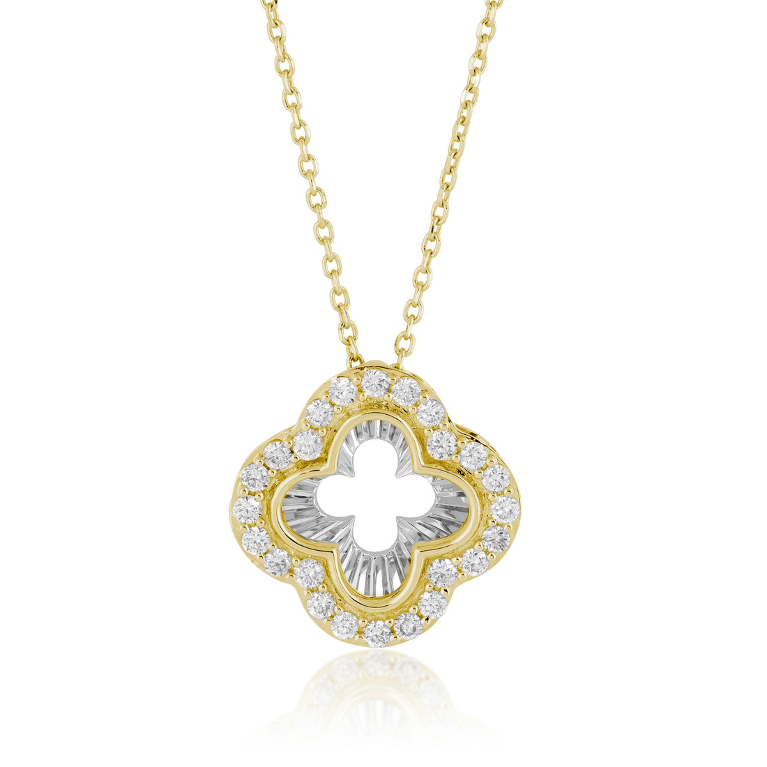 1/4ctw Diamond Clover Reflection Necklace