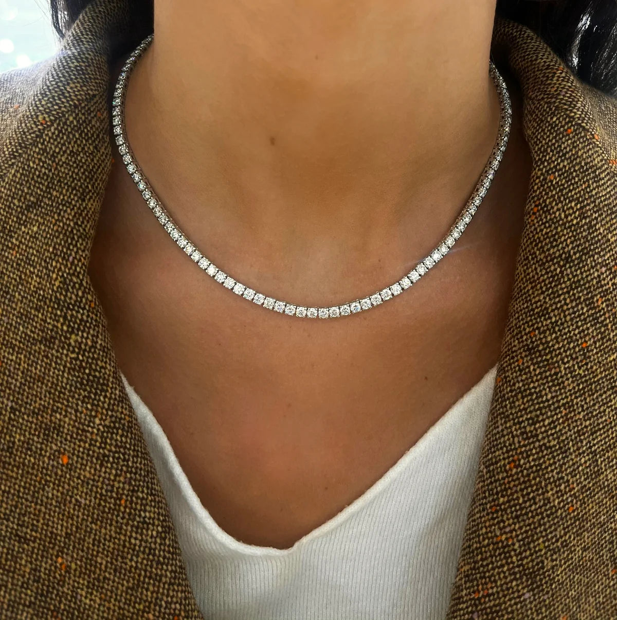 15ctw Lab Grown Diamond Tennis Necklace