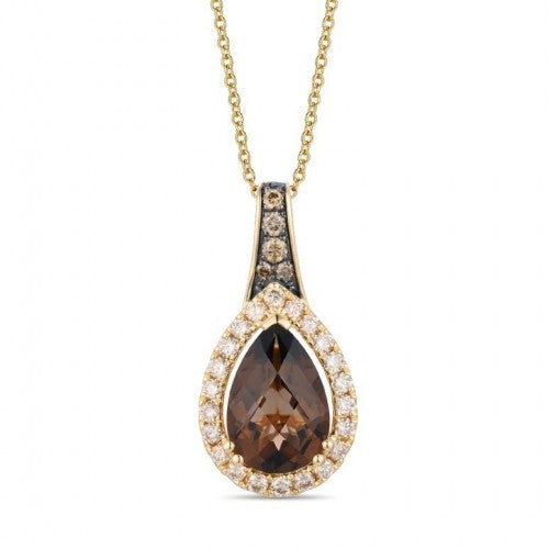 Le Vian Chocolate Quartz® Diamond Halo Pendant