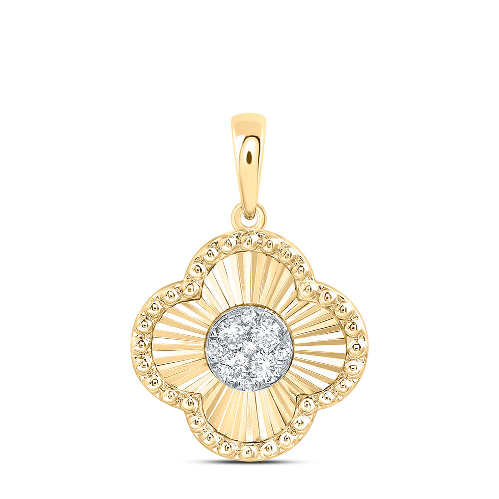 1/10ctw Diamond Clover Reflection Pendant