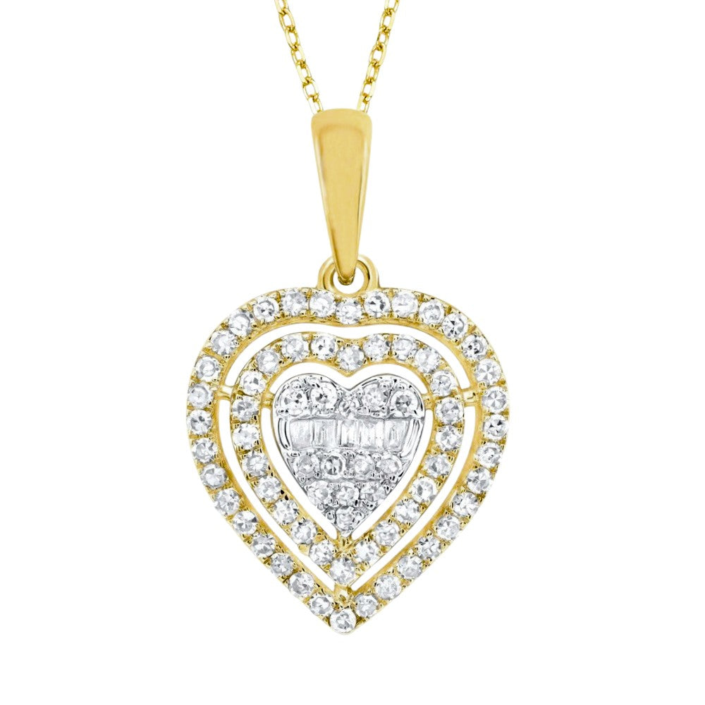 3/8ctw Diamond Cluster Heart Pendant