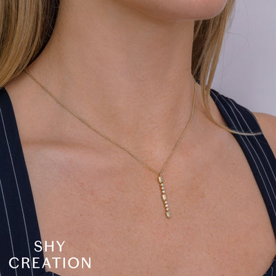 Shy Creation .09ctw Diamond Lariat Necklace