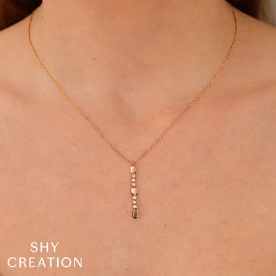Shy Creation .09ctw Diamond Lariat Necklace