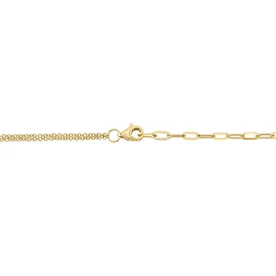 Shy Creation .13ctw Diamond MOP Heart Pendant
