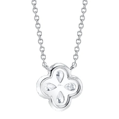 Shy Creation .41ctw Diamond Clover Necklace