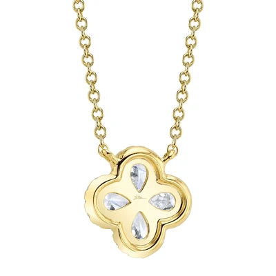 Shy Creation .41ctw Diamond Clover Necklace