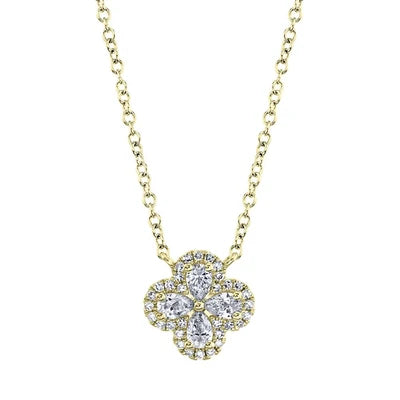 Shy Creation .41ctw Diamond Clover Necklace