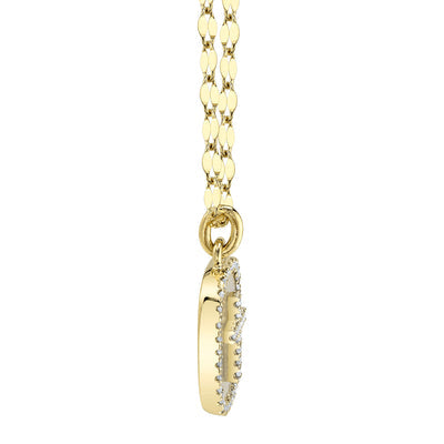 Shy Creation .11ctw Diamond MOP Cross Pendant