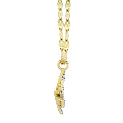 Shy Creation .09ctw Diamond Butterfly Necklace