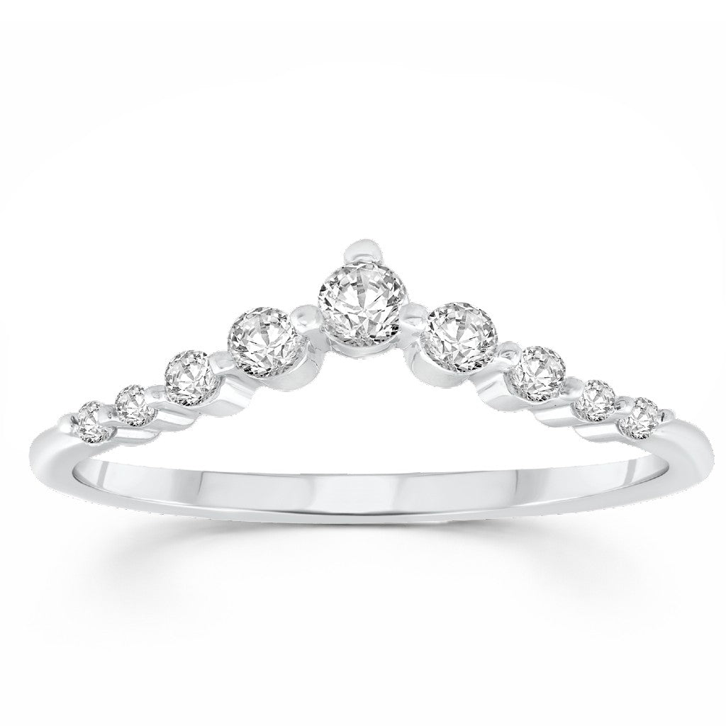 1/4ctw Diamond V Band