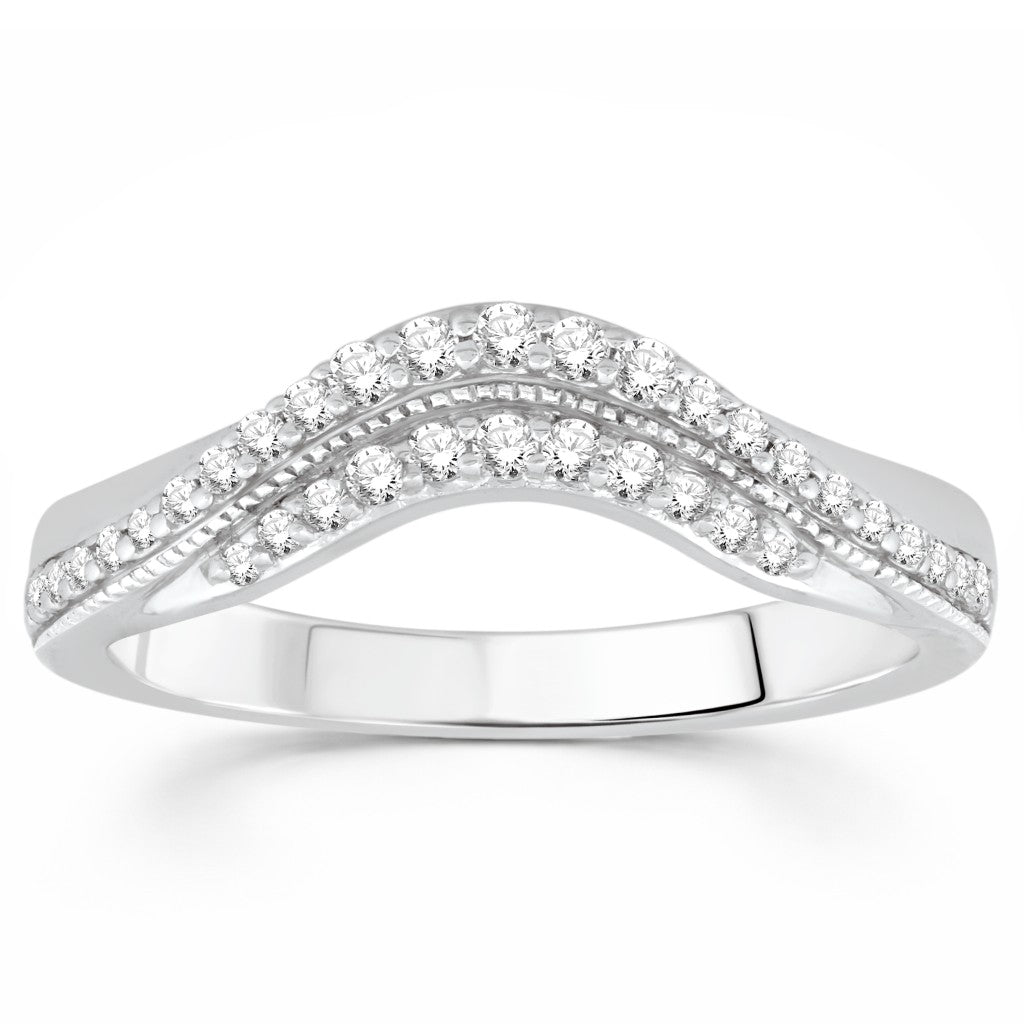 1/4ctw Curved Diamond Band