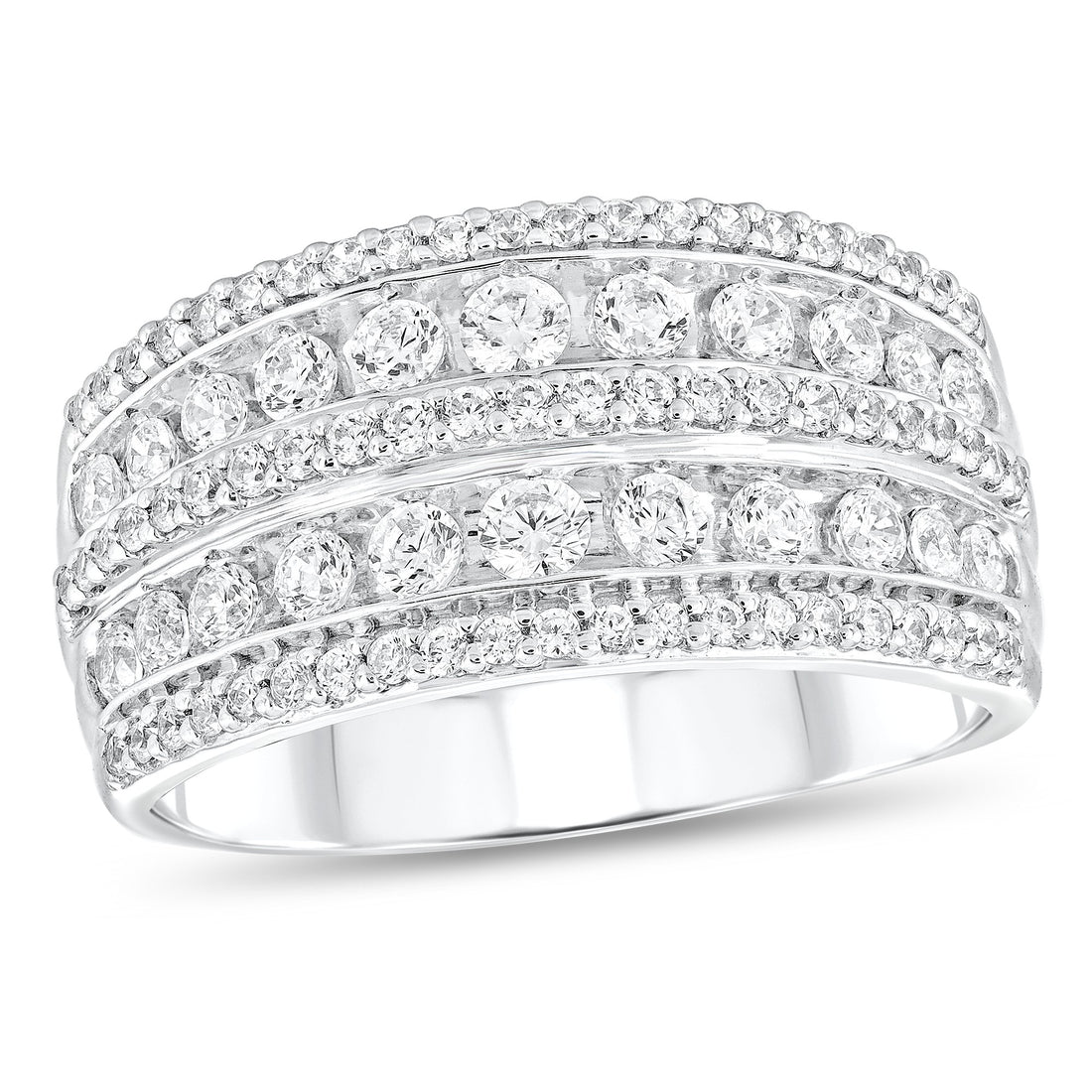 1ctw Five Row Diamond Band