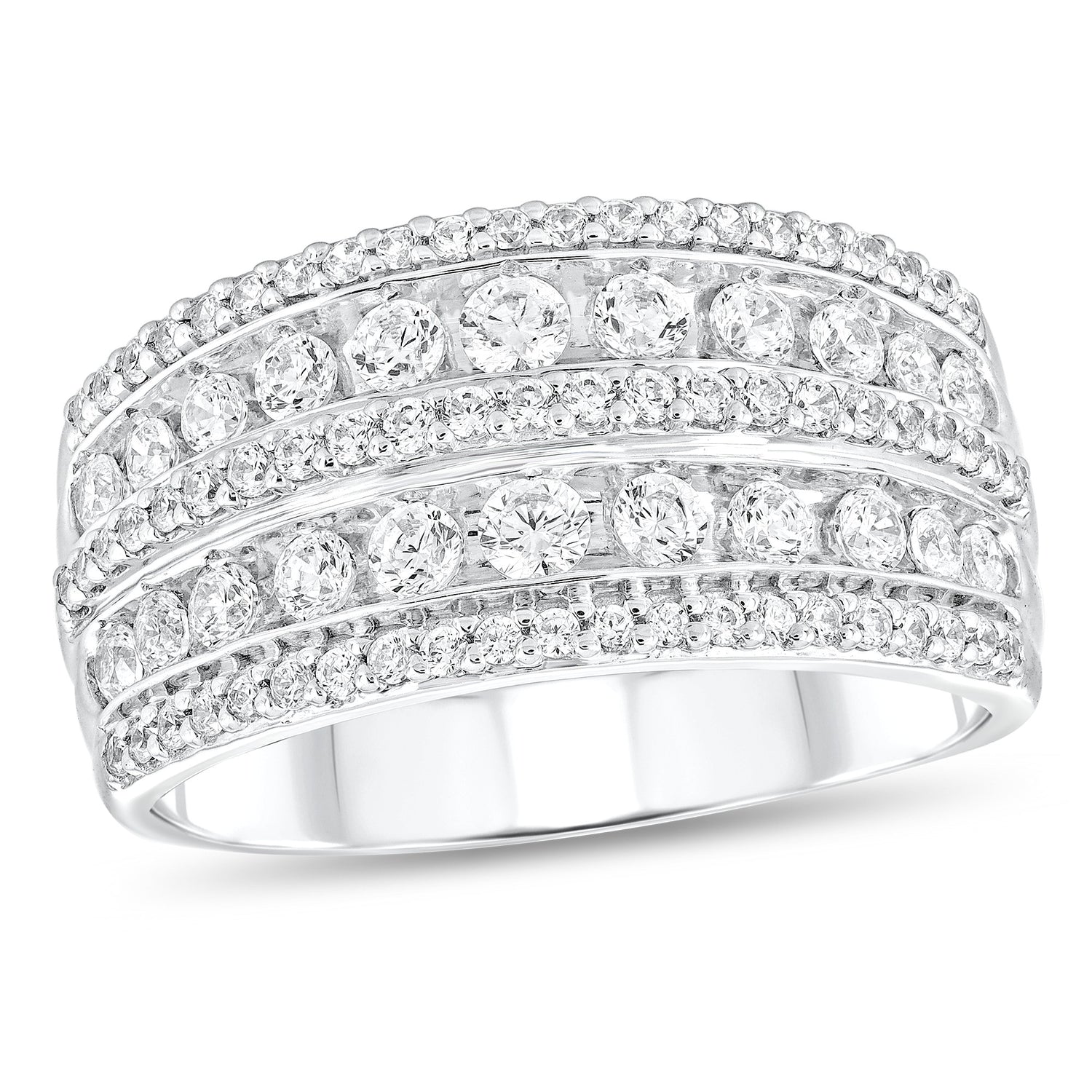 1ctw Five Row Diamond Band