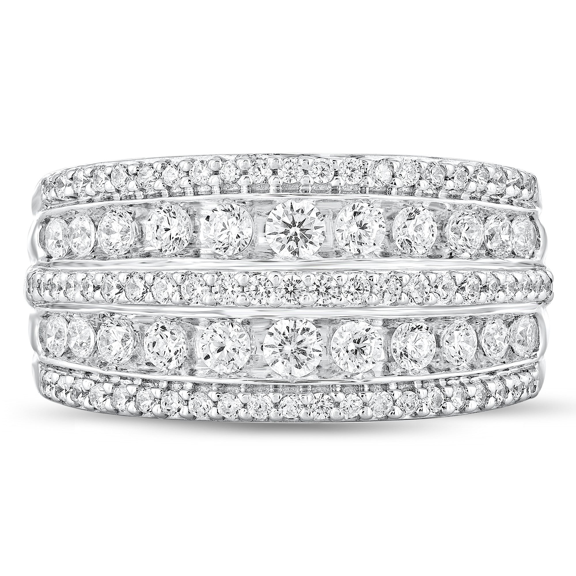 1ctw Five Row Diamond Band