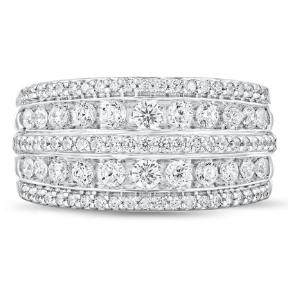 1ctw Five Row Diamond Band