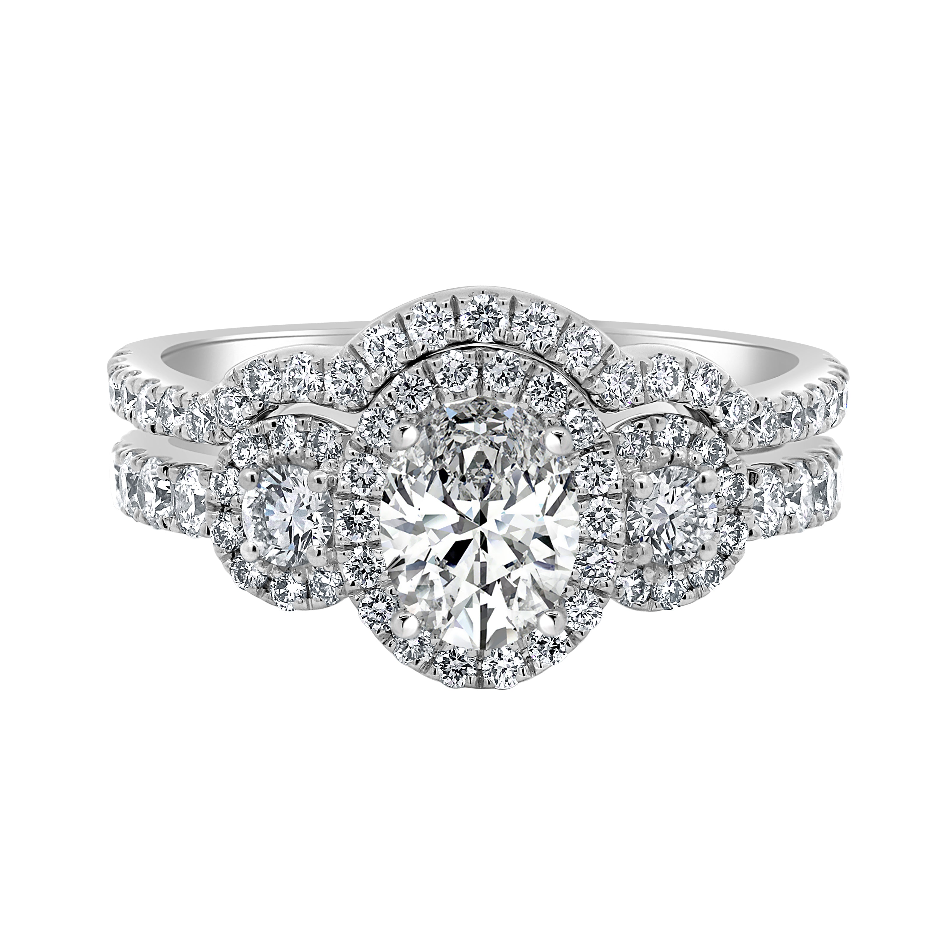 1.5ctw Certified Lab Grown Diamond Halo Engagement Ring