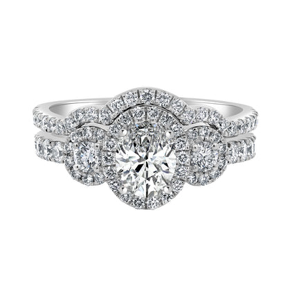 1.5ctw Certified Lab Grown Diamond Halo Engagement Ring