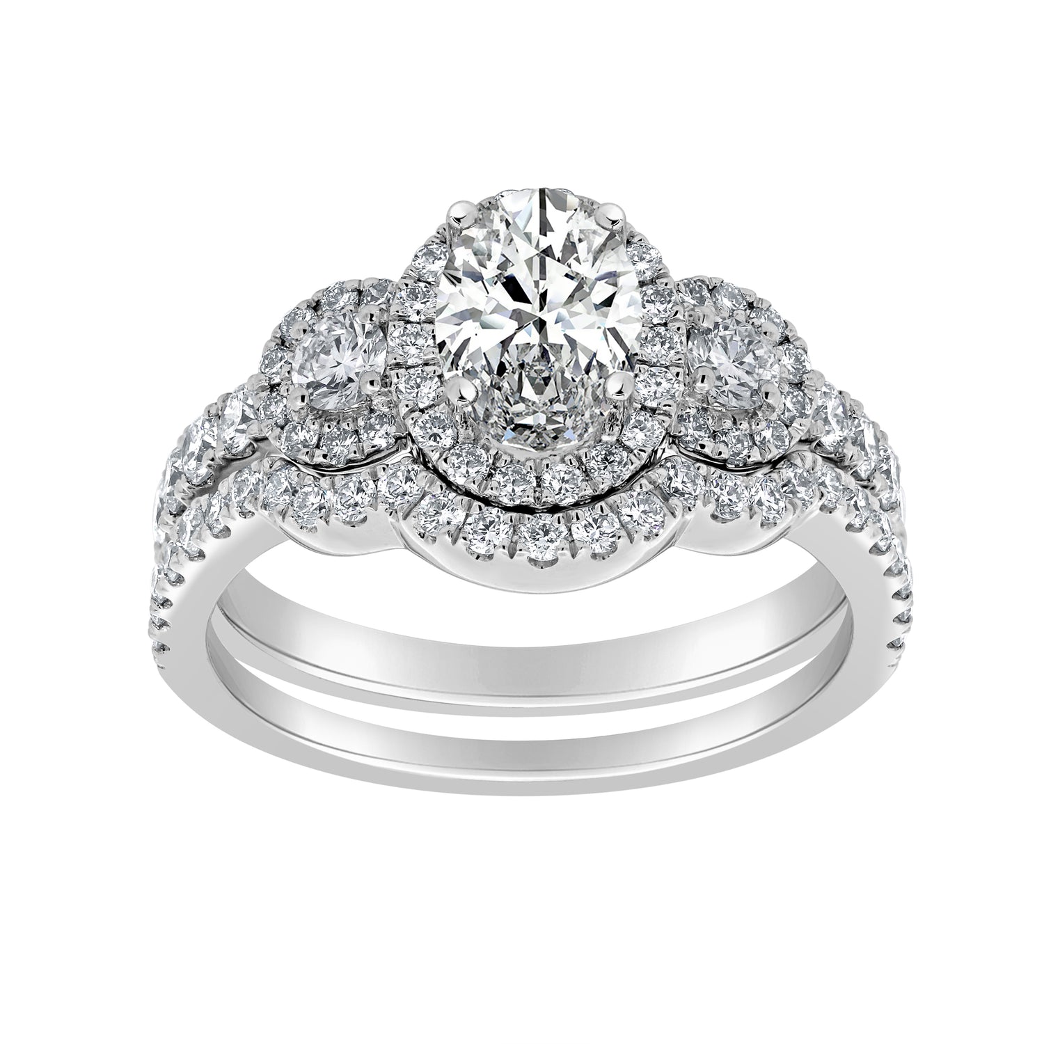 1.5ctw Certified Lab Grown Diamond Halo Engagement Ring