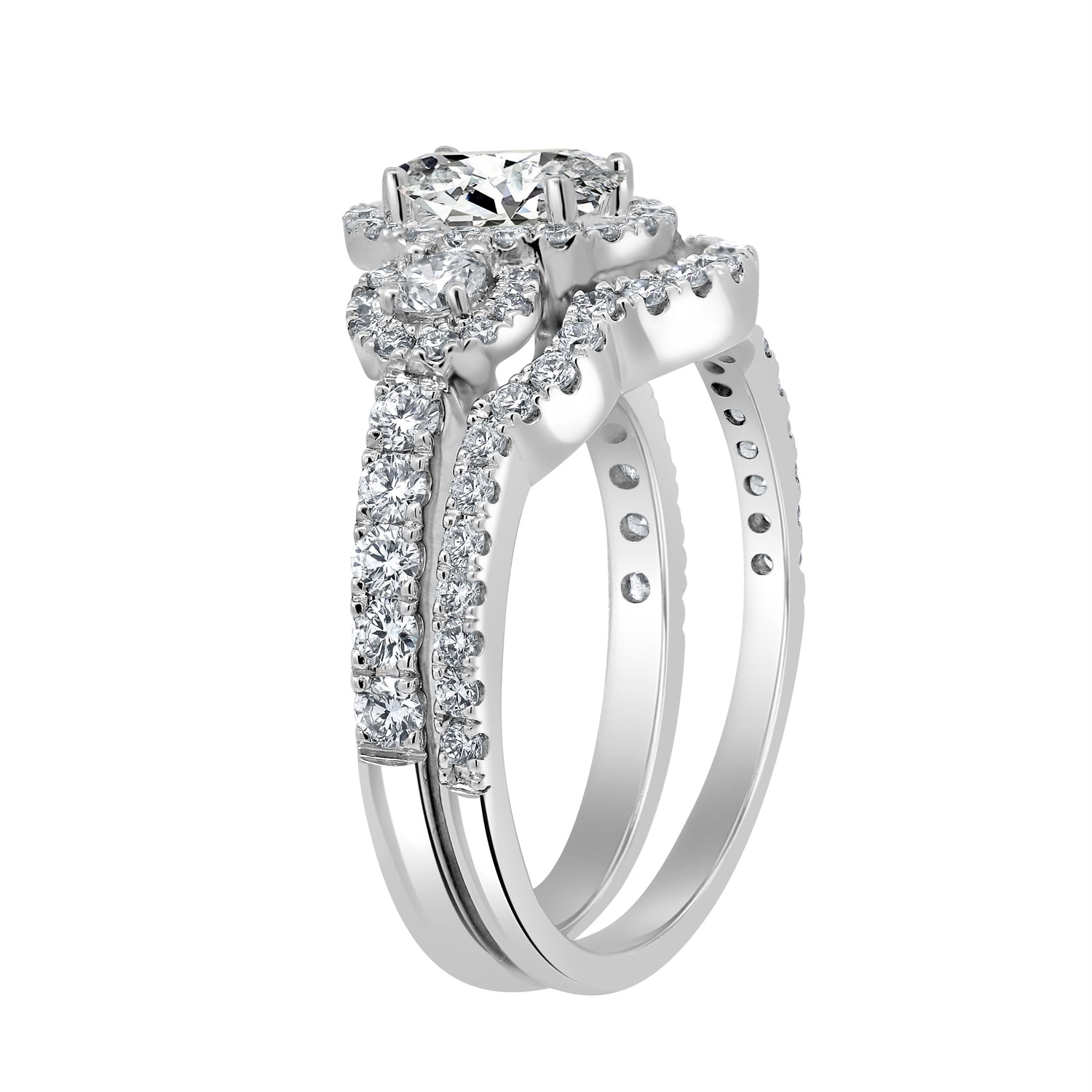 1.5ctw Certified Lab Grown Diamond Halo Engagement Ring