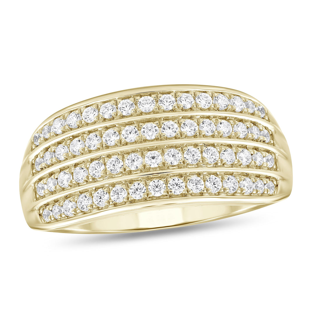 1/2ctw Four Row Diamond Band