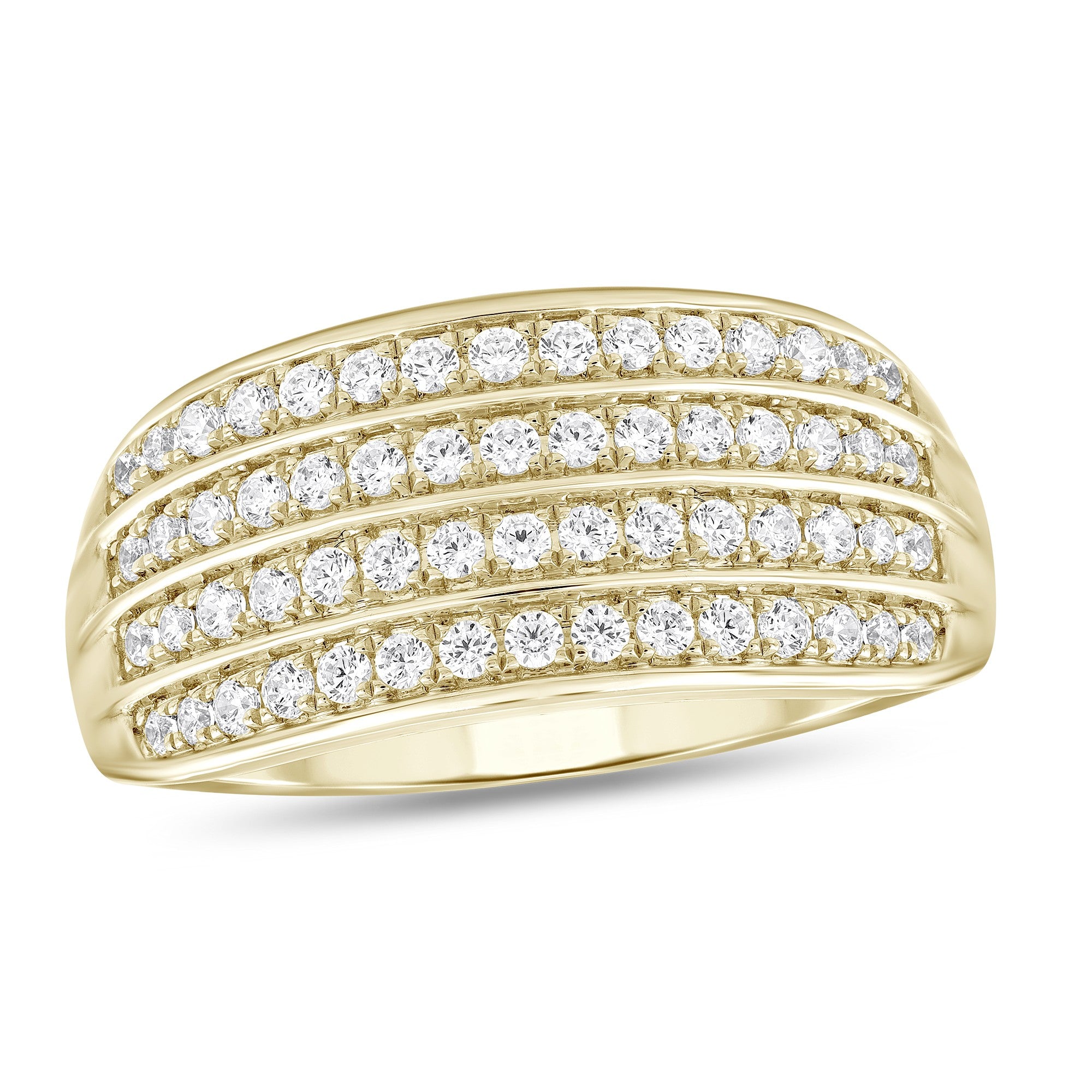 1/2ctw Four Row Diamond Band