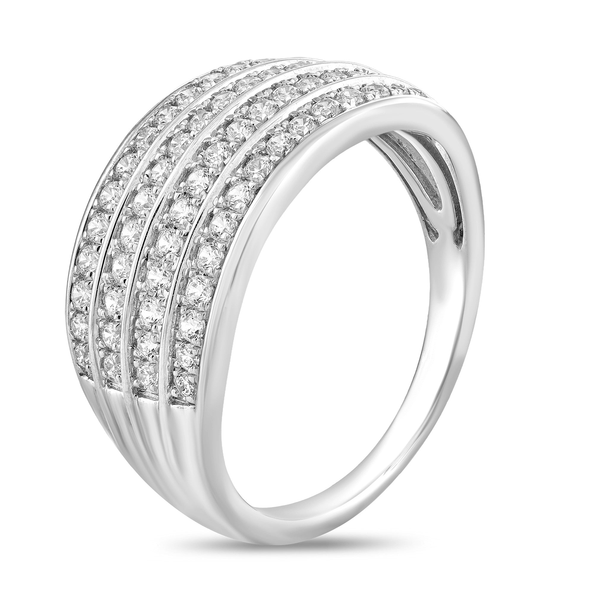 1/2ctw Four Row Diamond Band