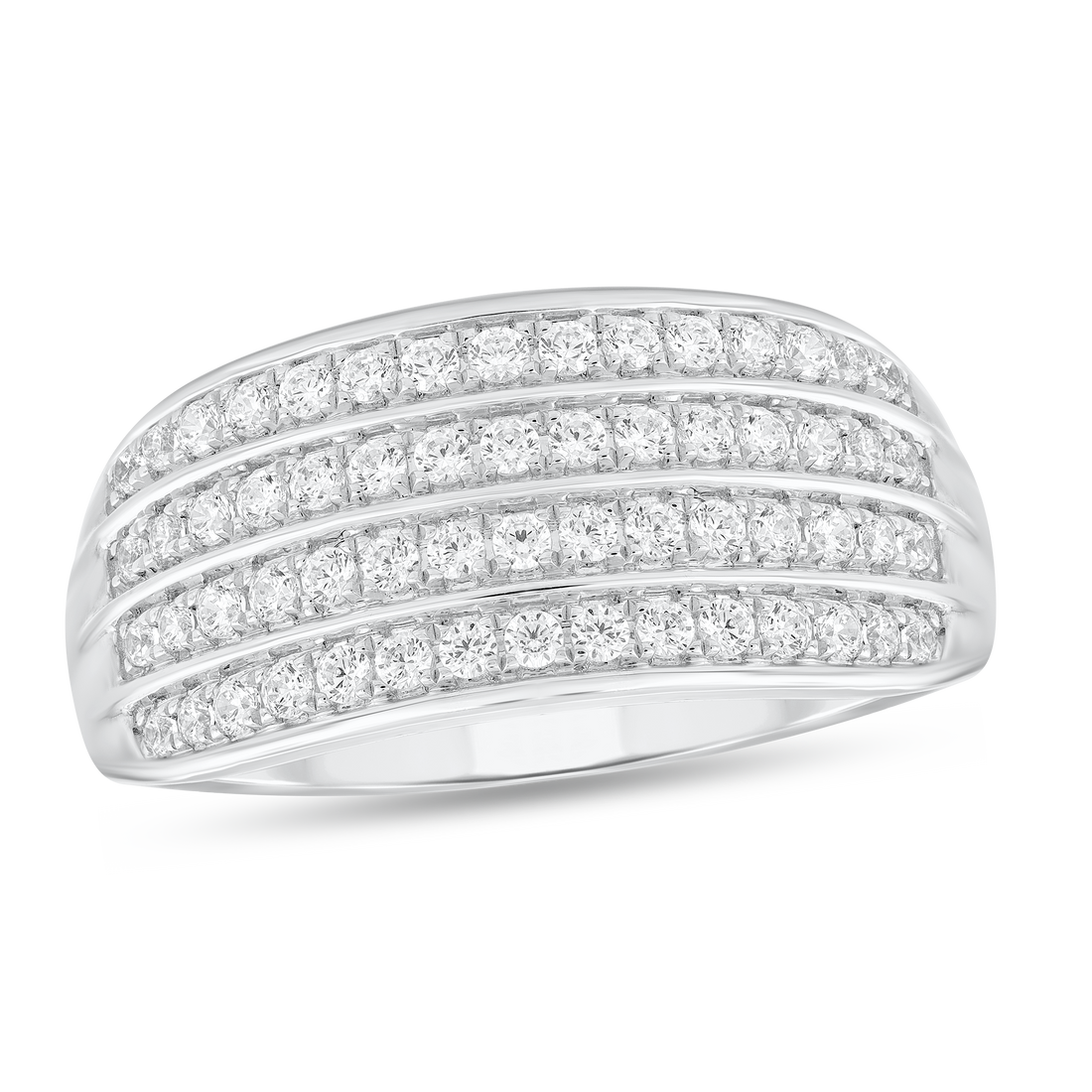 1/2ctw Four Row Diamond Band