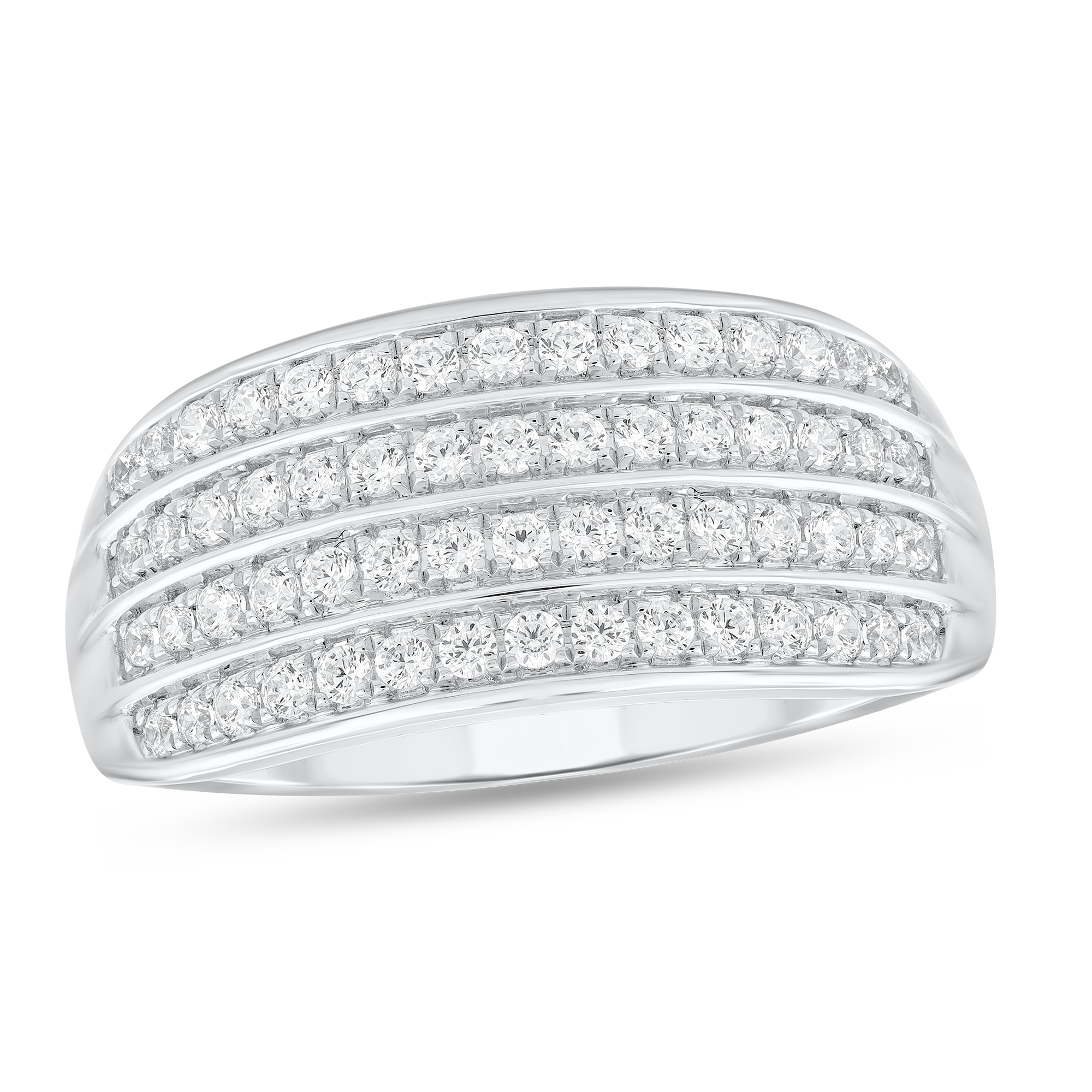 1/2ctw Four Row Diamond Band