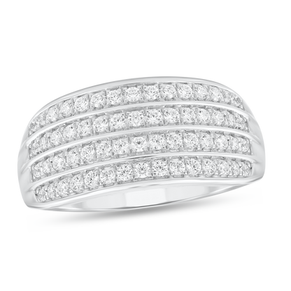 1/2ctw Four Row Diamond Band