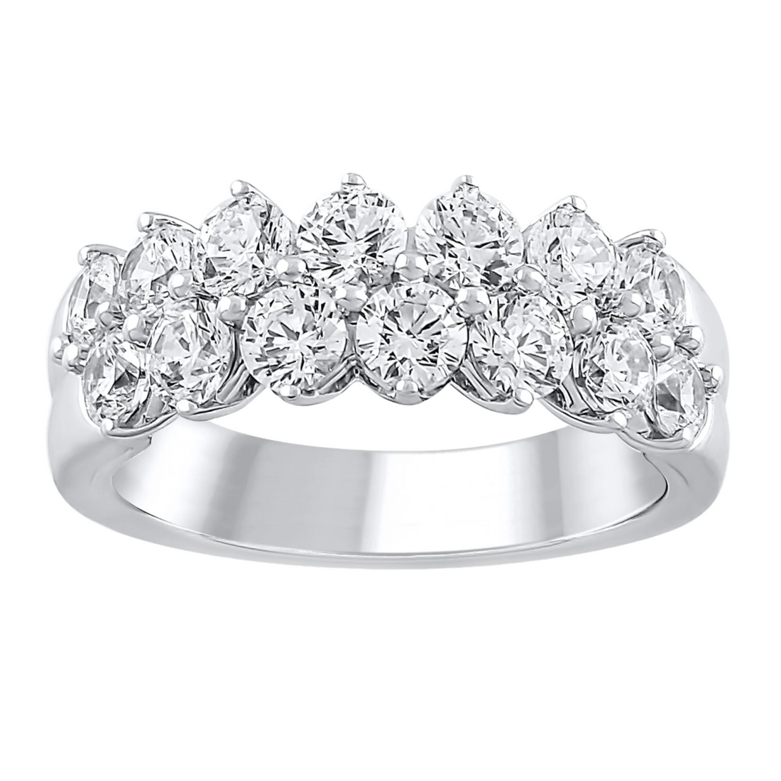 2ctw Lab Grown Two Row Diamond Band