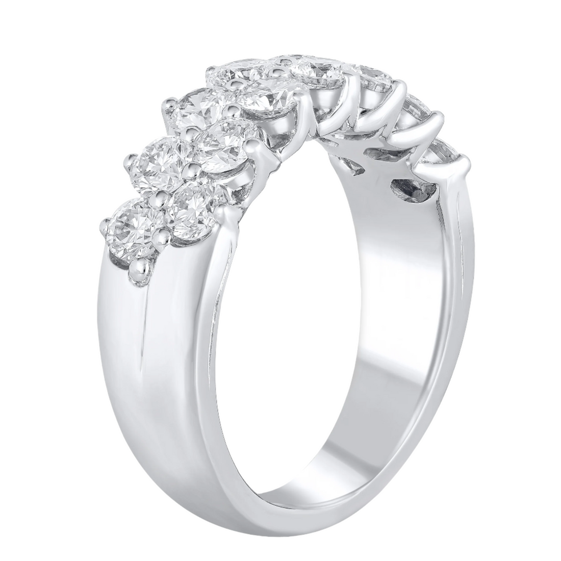 2ctw Lab Grown Two Row Diamond Band