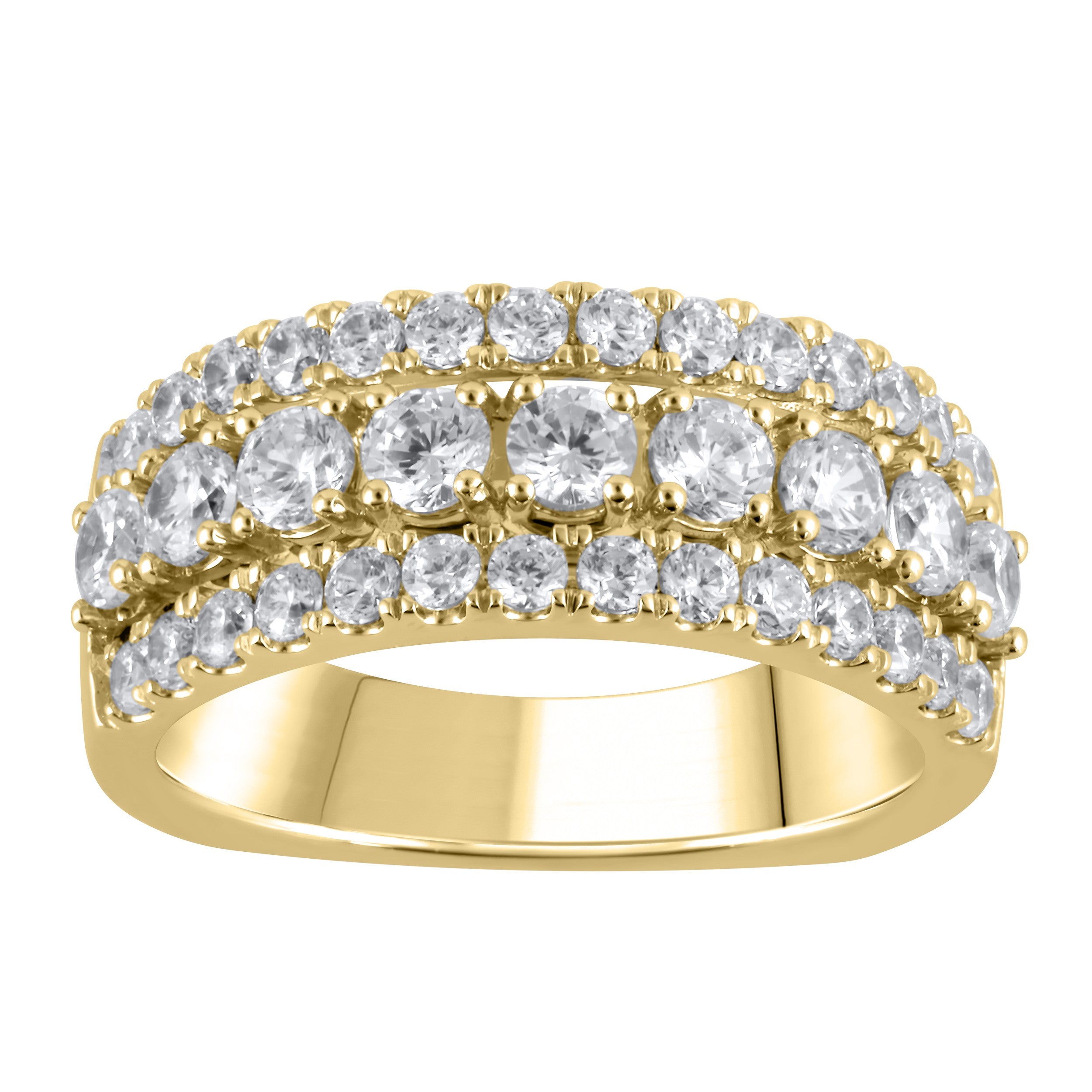 1-1/2ctw Lab Grown Three Row Diamond Band