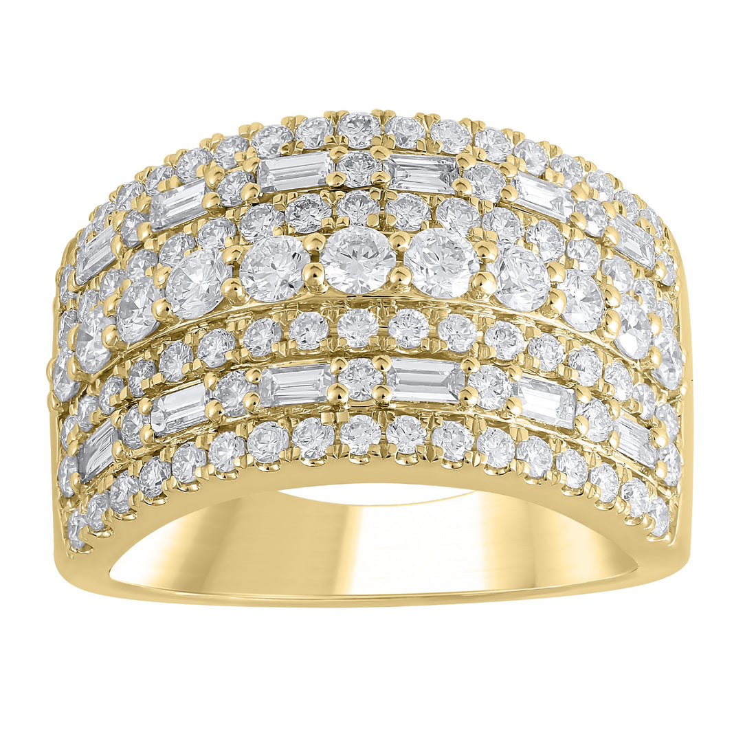 2ctw Lab Grown Multi Row Diamond Band