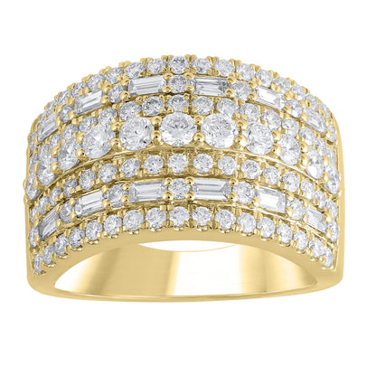 2ctw Lab Grown Multi Row Diamond Band