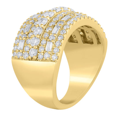 2ctw Lab Grown Multi Row Diamond Band