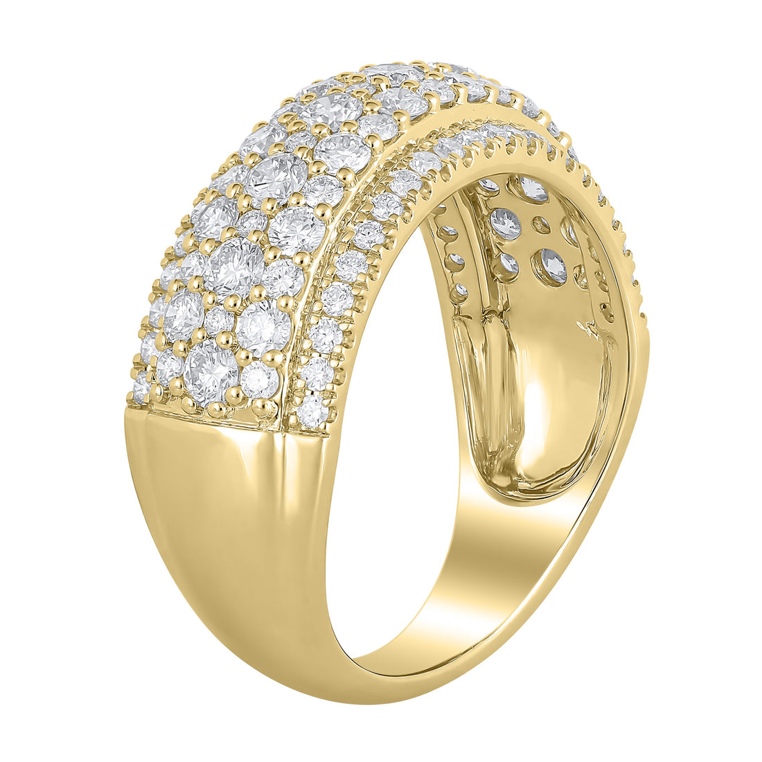 1-1/2ctw Lab Grown Pave Multi Row Diamond Band