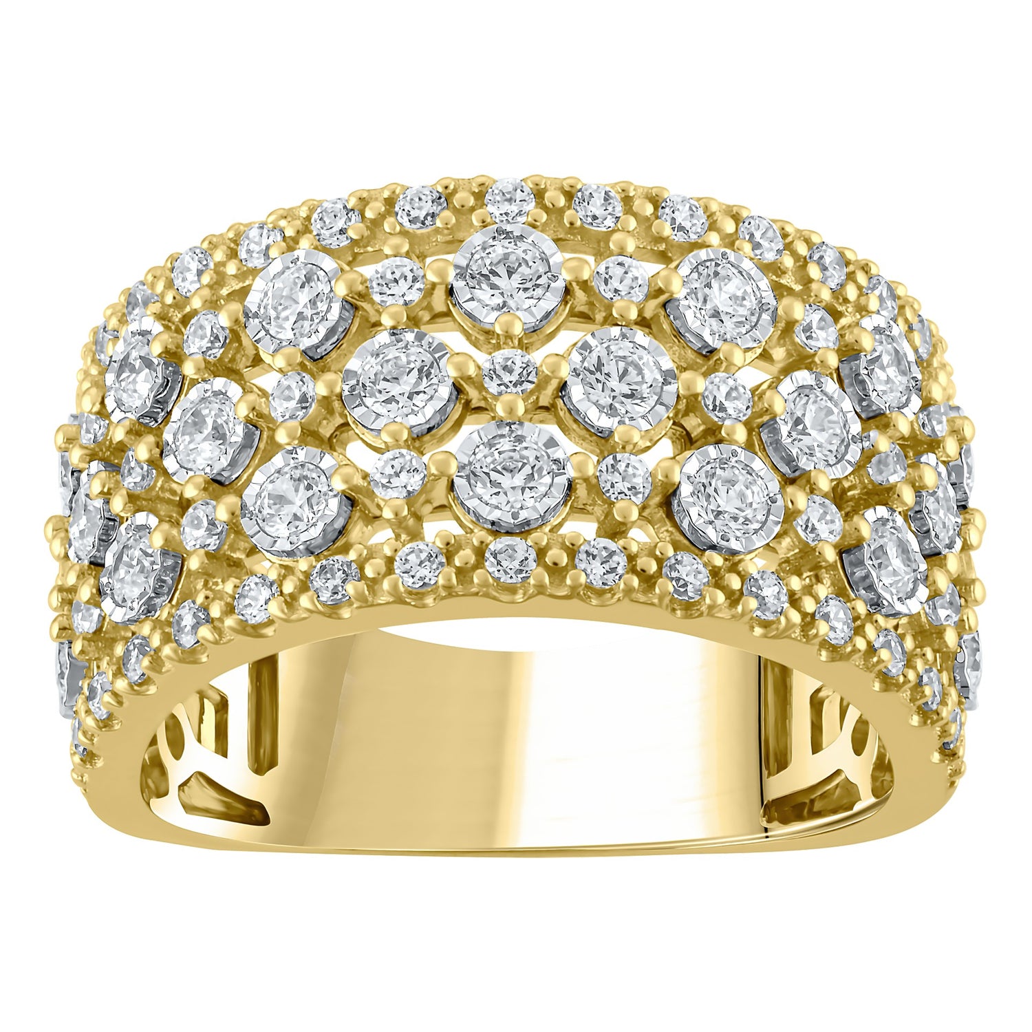 1ctw Lab Grown Multi Row Diamond Band