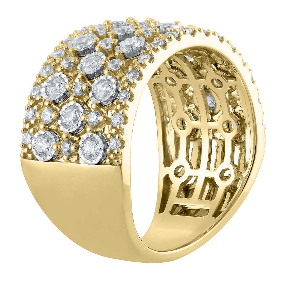 1ctw Lab Grown Multi Row Diamond Band