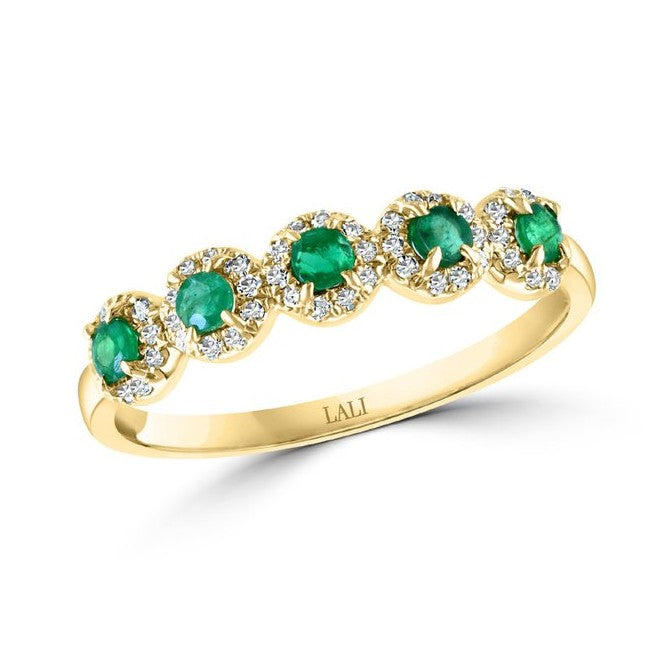 Emerald Diamond Halo Band