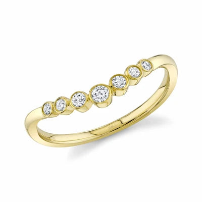 Shy Creation .16ctw Diamond Curved Bezel Band