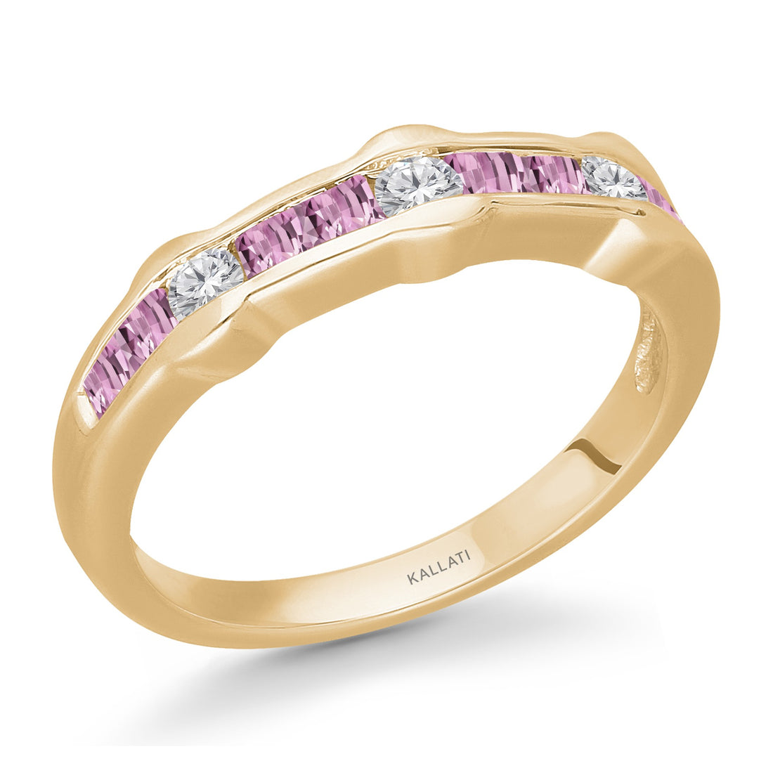 Kallati Pink Sapphire Diamond Band